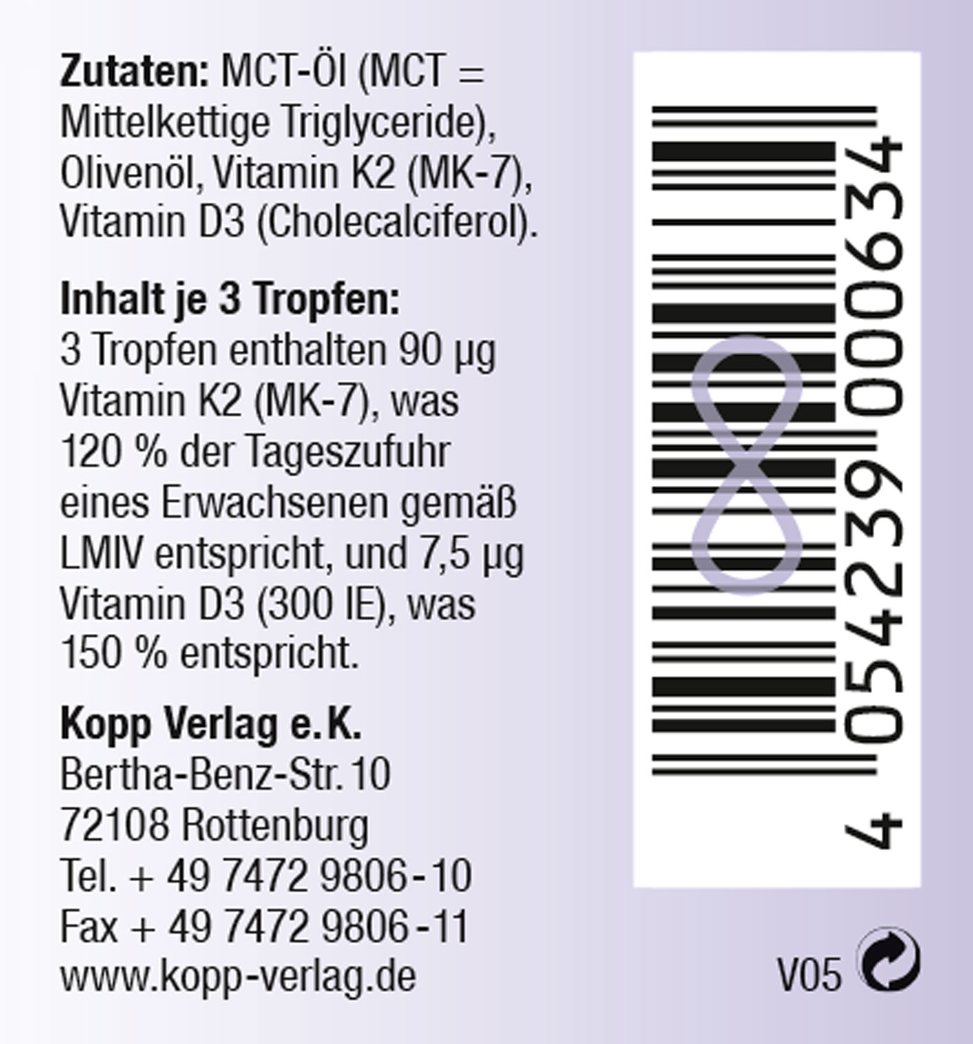 Kopp Vital   Vitamin K2 + D3 Tropfen / 30 ml03