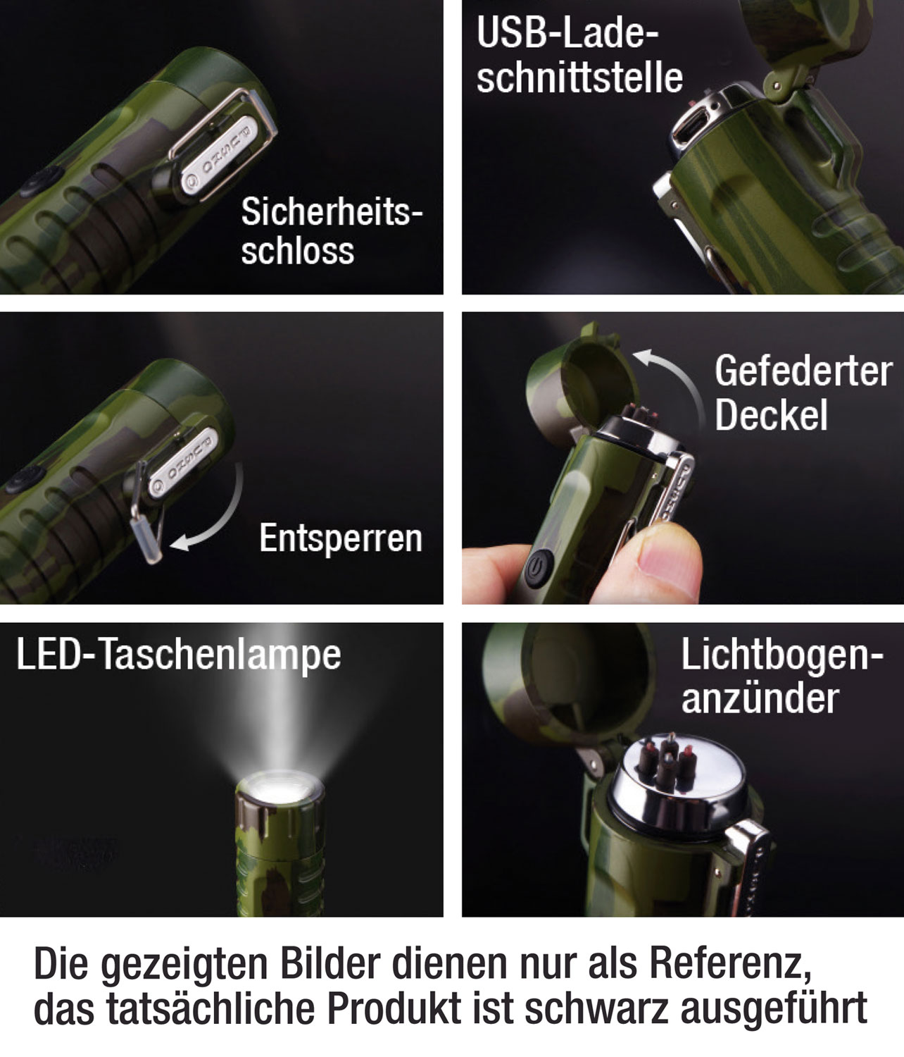 Outdoor-Lichtbogenanznder mit Taschenlampe - Wie neu01