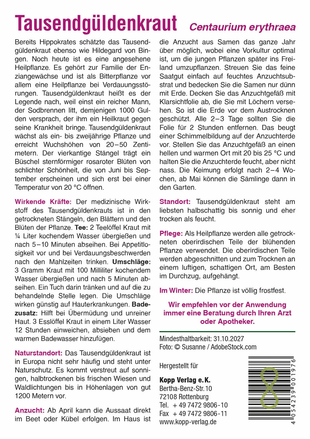 Tausendgldenkraut - Mein Heilpflanzengarten01