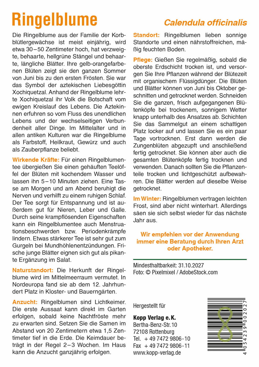 Ringelblume - Mein Heilpflanzengarten01