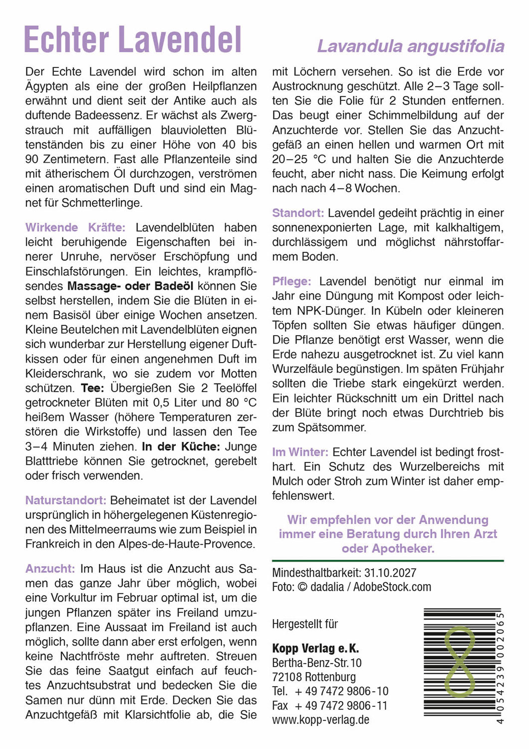 Echter Lavendel - Mein Heilpflanzengarten01