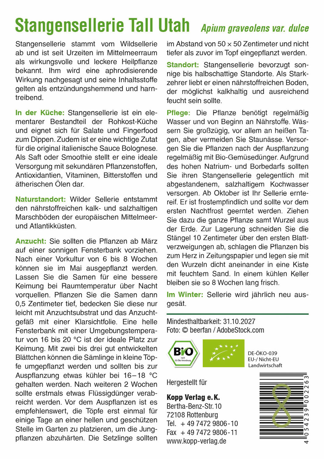 BIO Stangensellerie Tall Utah - Mein Heilpflanzengarten01