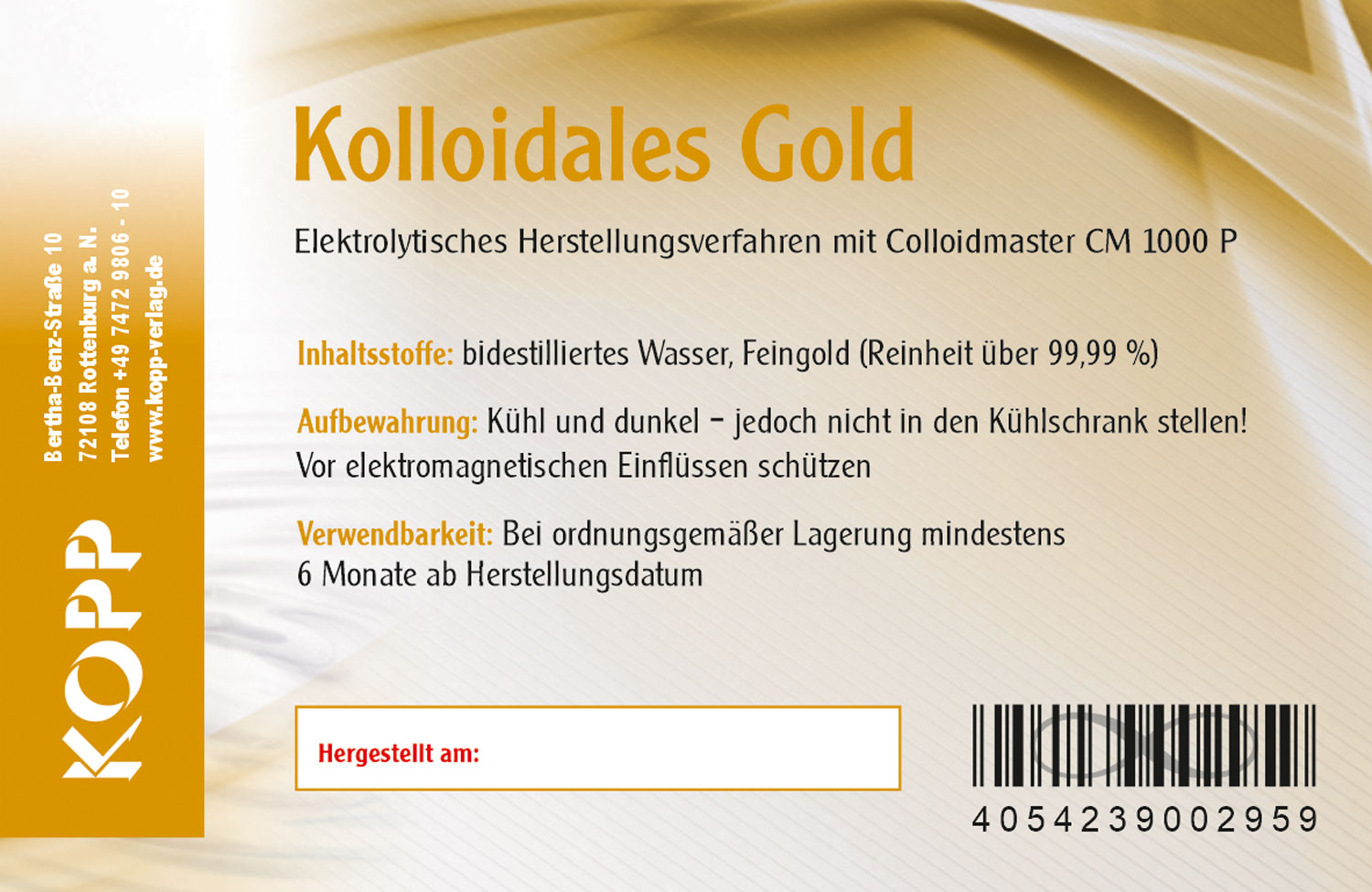 Kolloidales Gold - Konzentration 5 ppm02