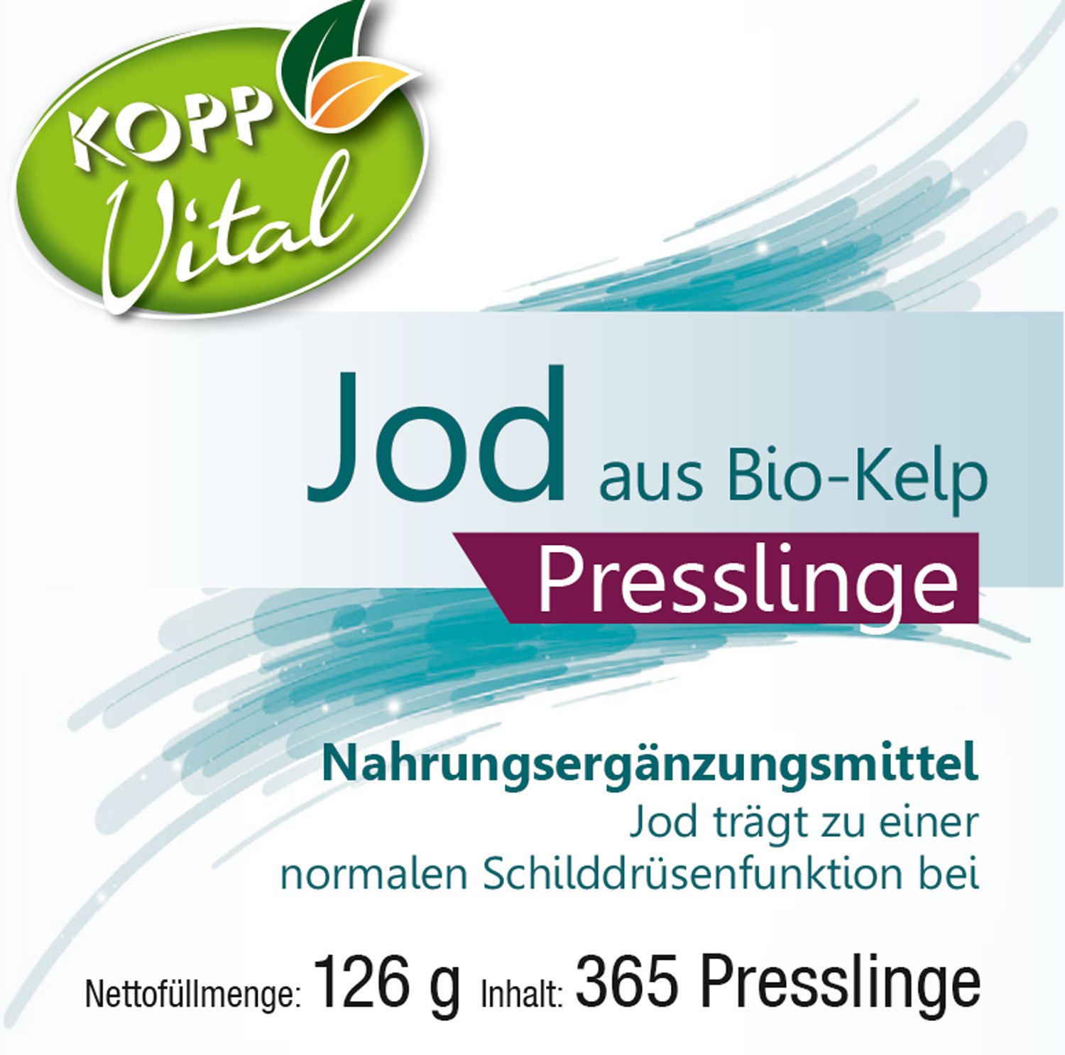 Kopp Vital   Jod aus Bio-Kelp / 150 g / 365 Presslinge01