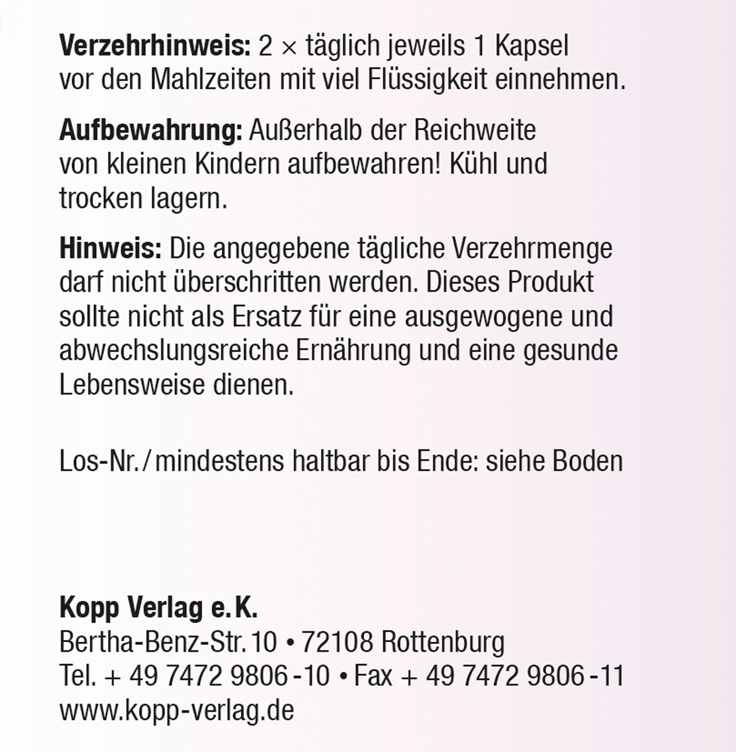 Kopp Vital   L-Lysin / 320 mg / 180 Kapseln03
