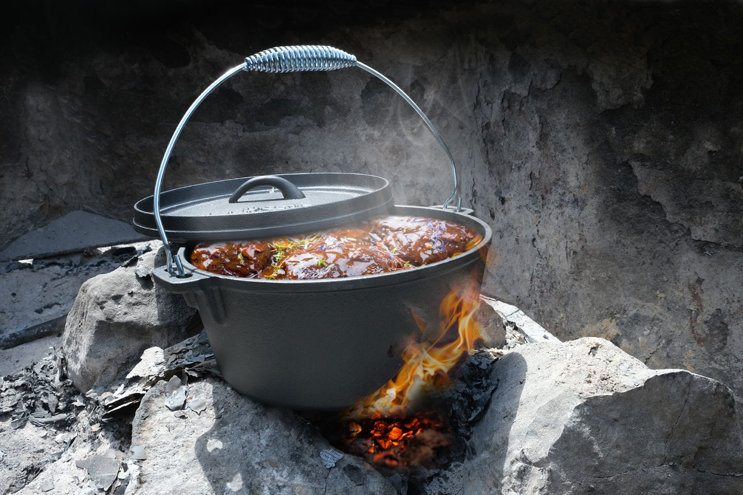 Dutch-Oven-Set 7-teilig / Gusseisen in Premiumqualitt / mit Transportkiste02