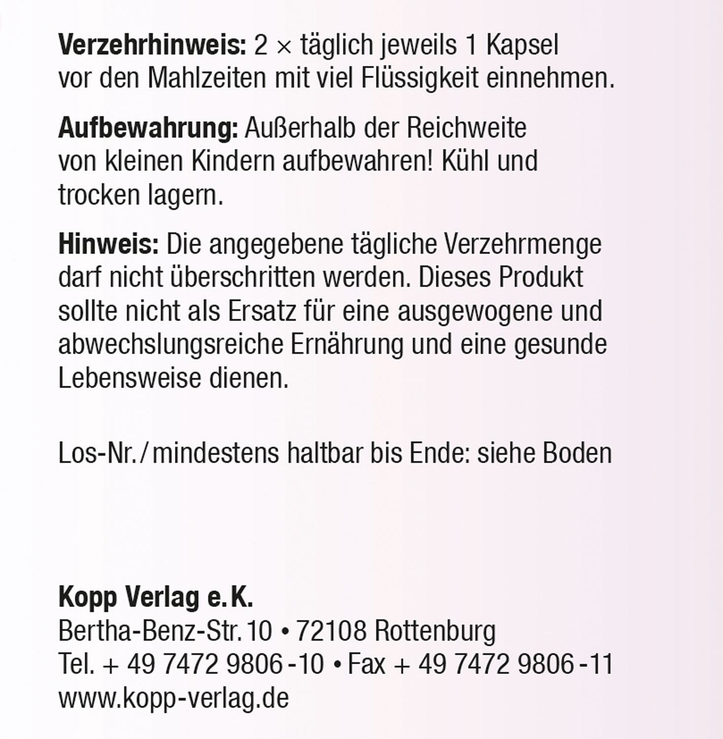 Kopp Vital   L-Lysin / 320 mg / 180 Kapseln03