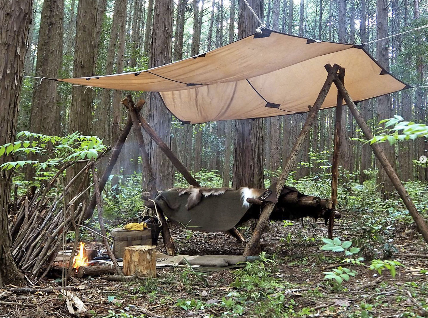 Bushcraft Spain Oilskin Tarp11