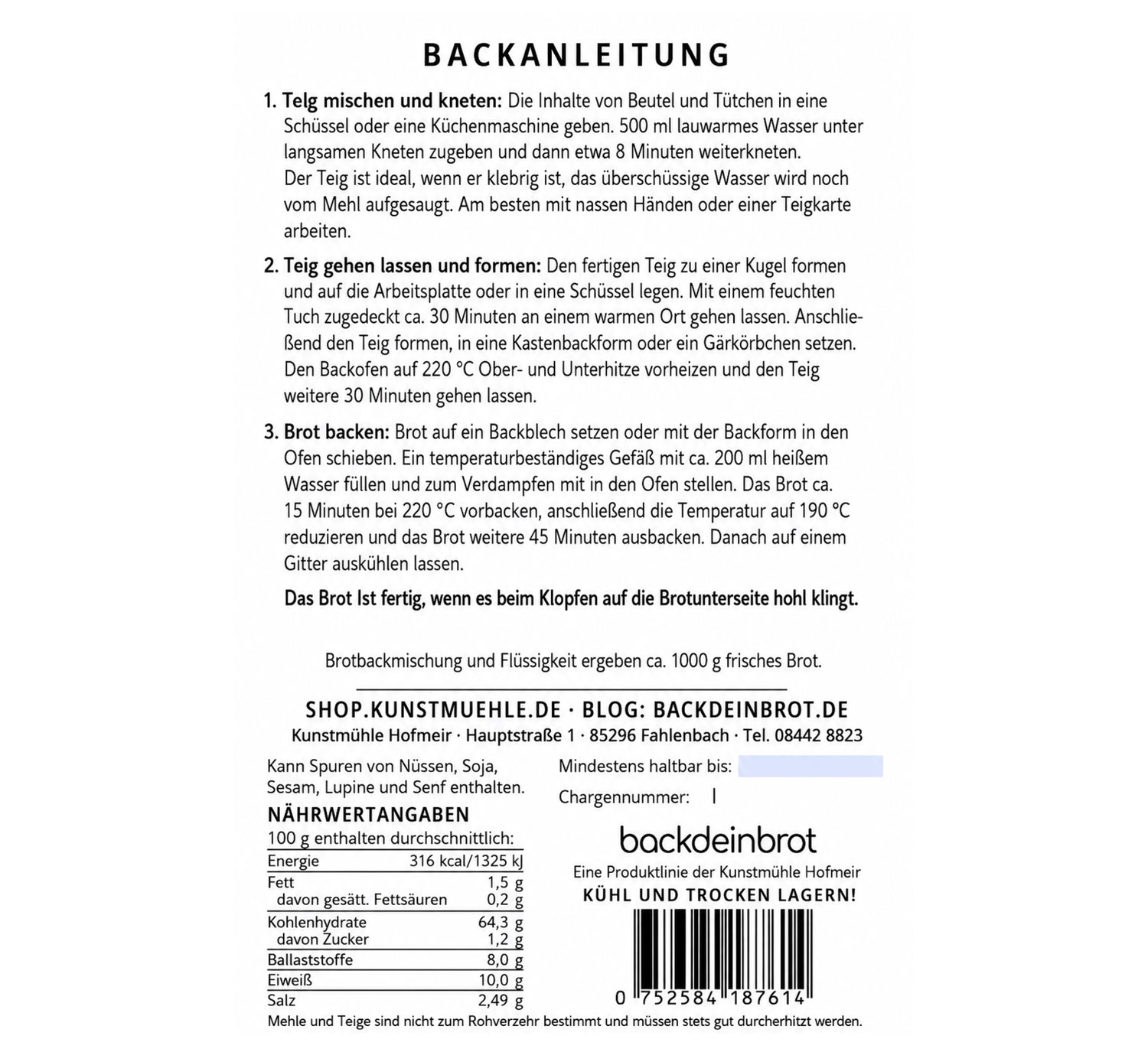 Brotbackmischung Bauernbrot03