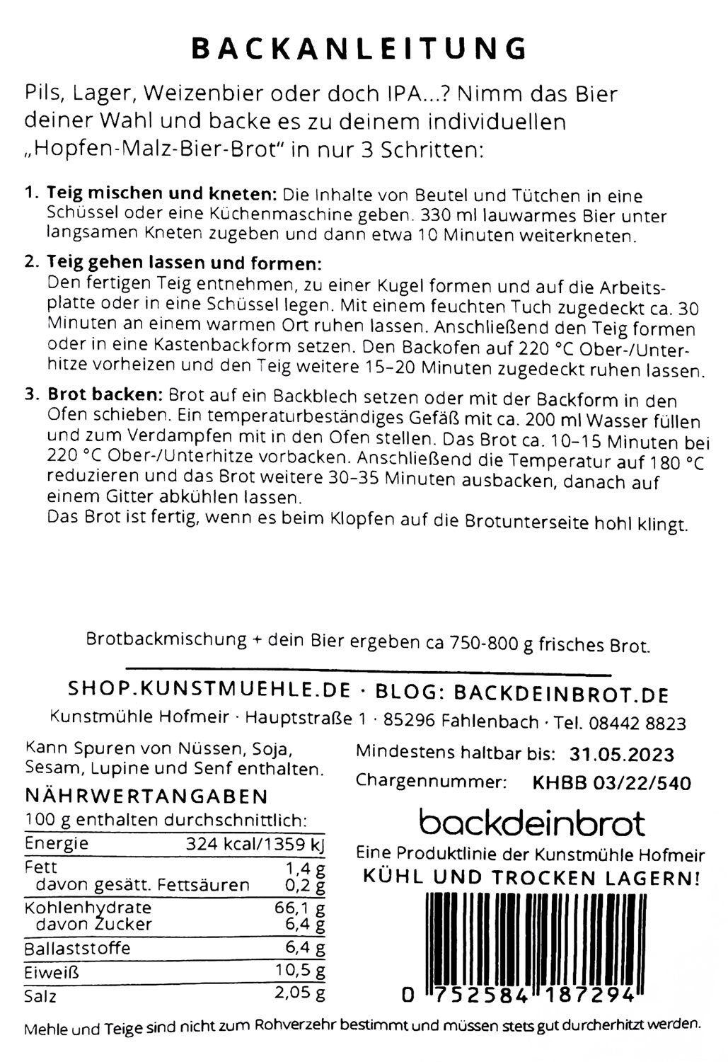 Brotbackmischung Back dein Bier02