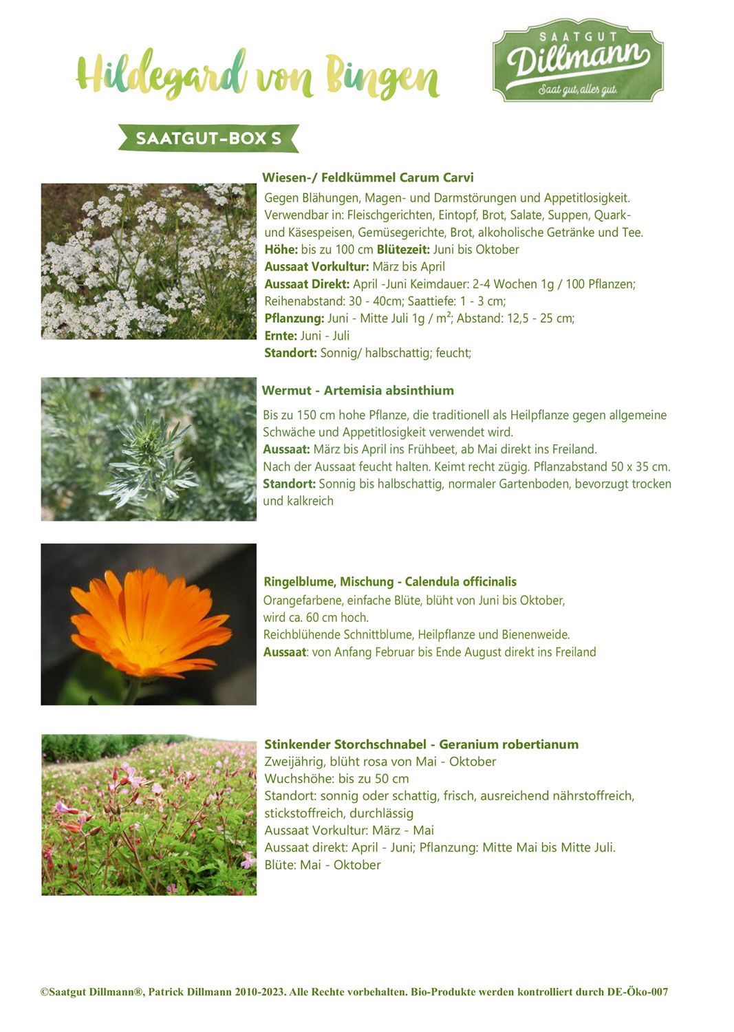 Hildegard von Bingen Saatgut-Box S04
