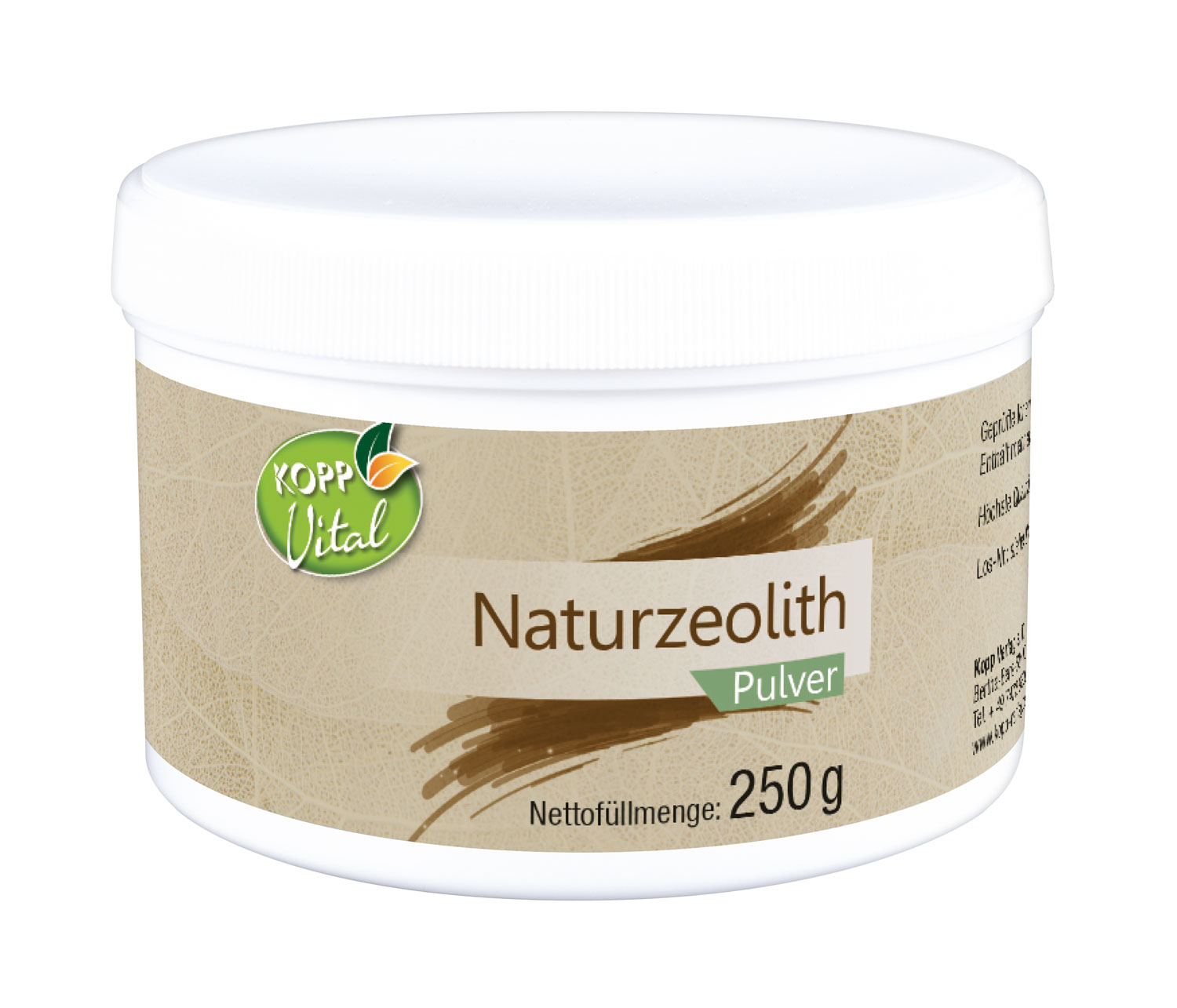 Kopp Vital   Naturzeolith Pulver / 86 % Klinoptilolith / Krnung: < 0,05 mm / Hchste Qualitt
