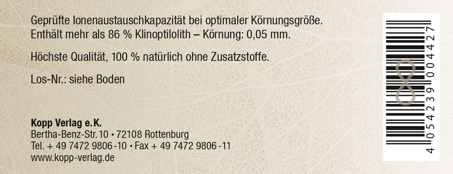 Kopp Vital   Naturzeolith Pulver / 86 % Klinoptilolith / Krnung: < 0,05 mm / Hchste Qualitt03