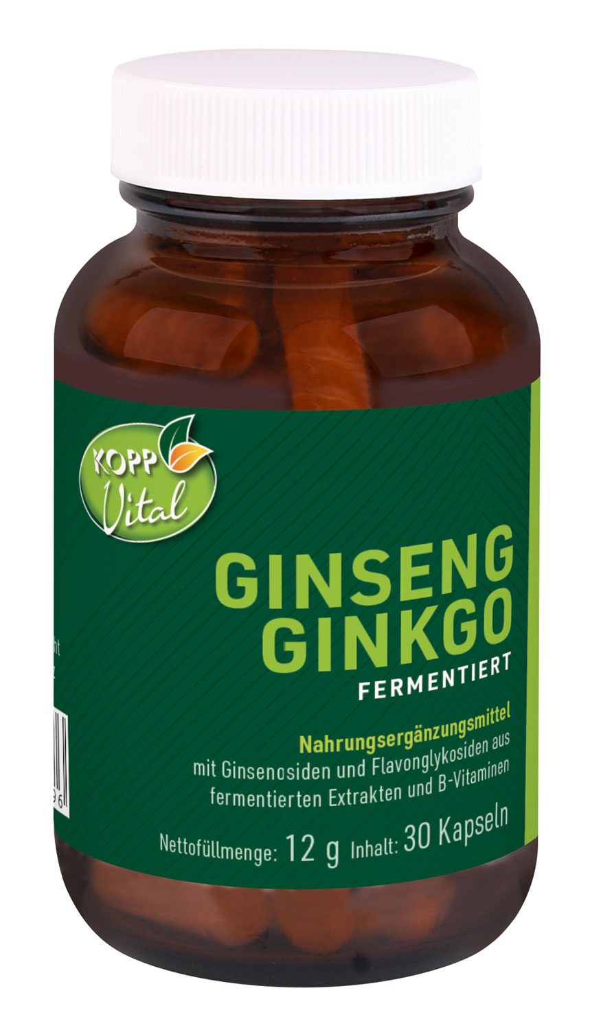 Kopp Vital   Ginseng + Ginkgo fermentiert plus B-Vitamine / 30 Kapseln / einzigartiges Fermentationsverfahren