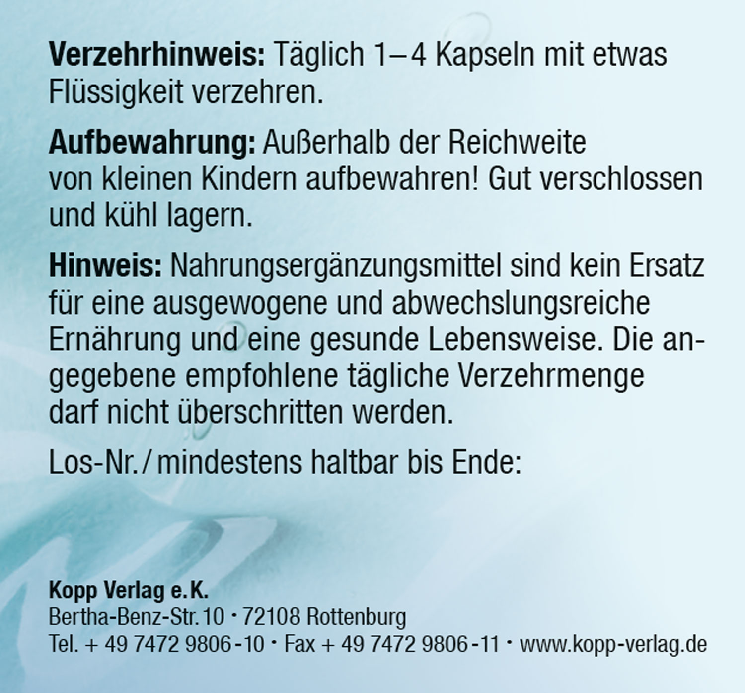 Kopp Vital   Hyaluron Plus / 450 mg / 60 Kapseln03