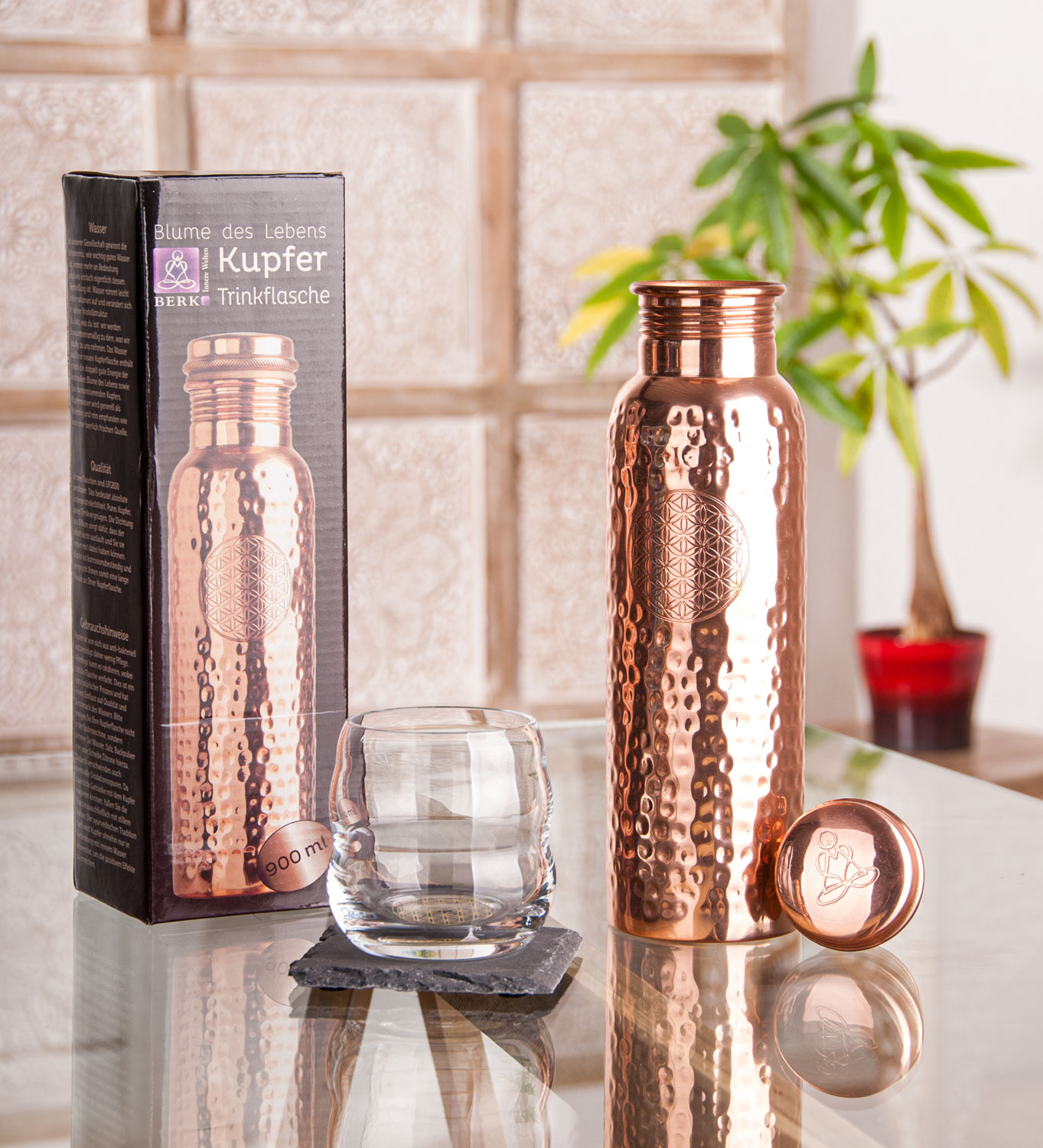 Kupferflasche Blume des Lebens03