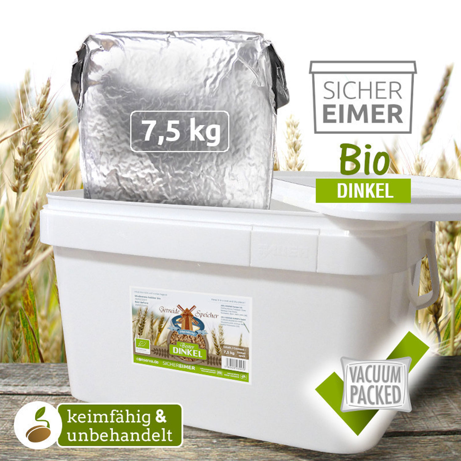 7,5 kg Bio Dinkel - keimfhig und unbehandelt01