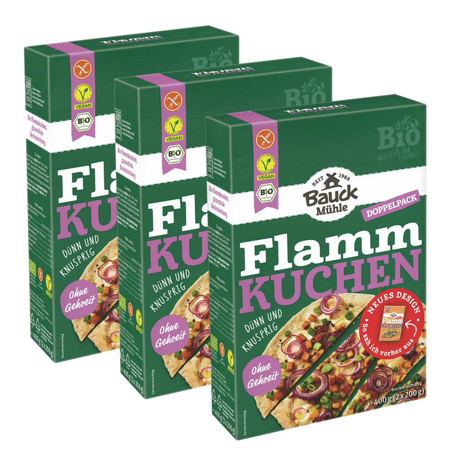 3er-Pack Bauck Mhle Flammkuchen Bio