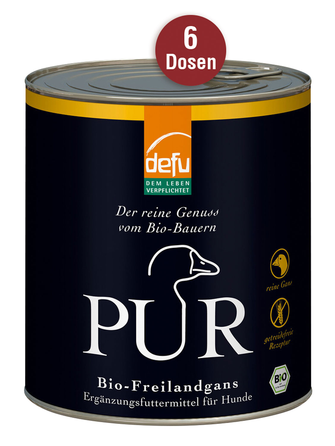 6er-Pack PUR Bio-Freilandgans Ergnzungsfuttermittel fr Hunde