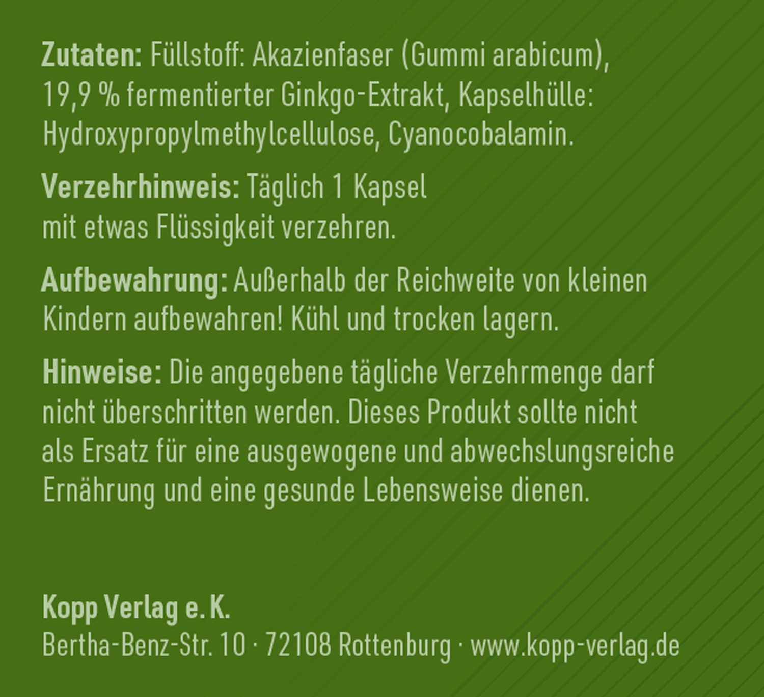 Kopp Vital   Ginkgo fermentiert / 75 mg / 30 Kapseln02