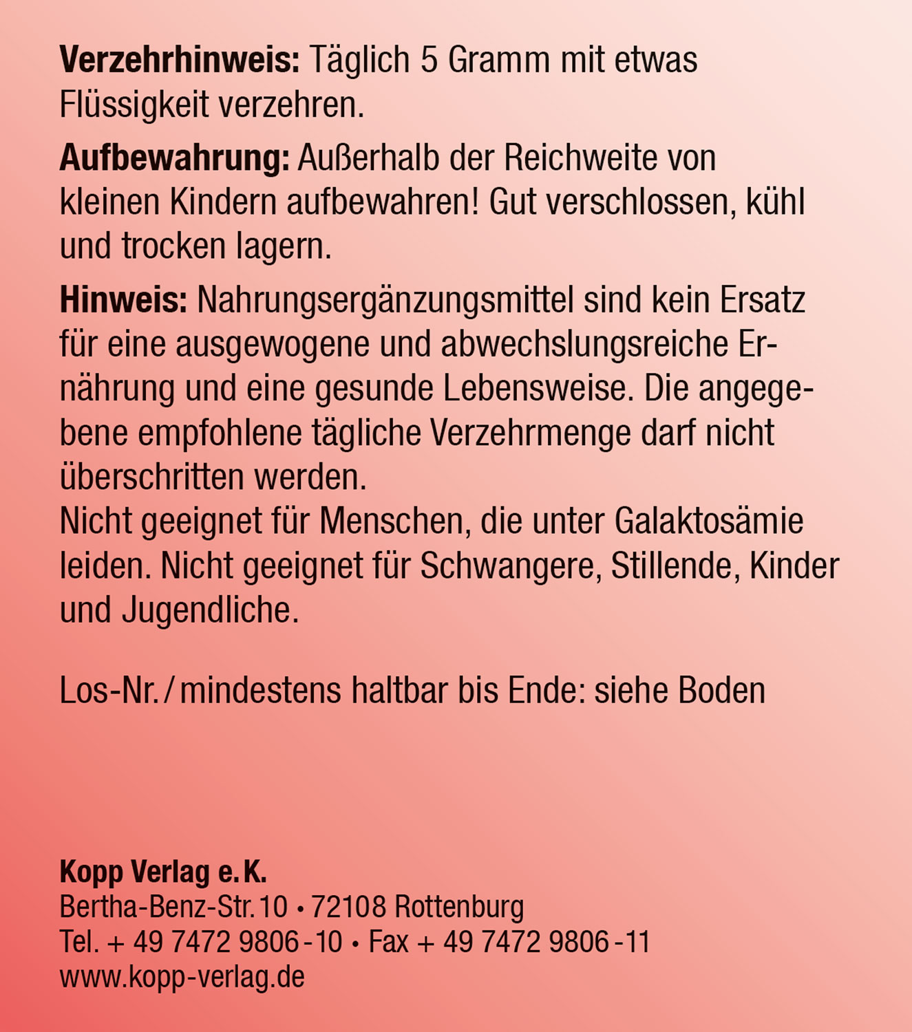 Kopp Vital   D-Galactose Pulver / 500 g03