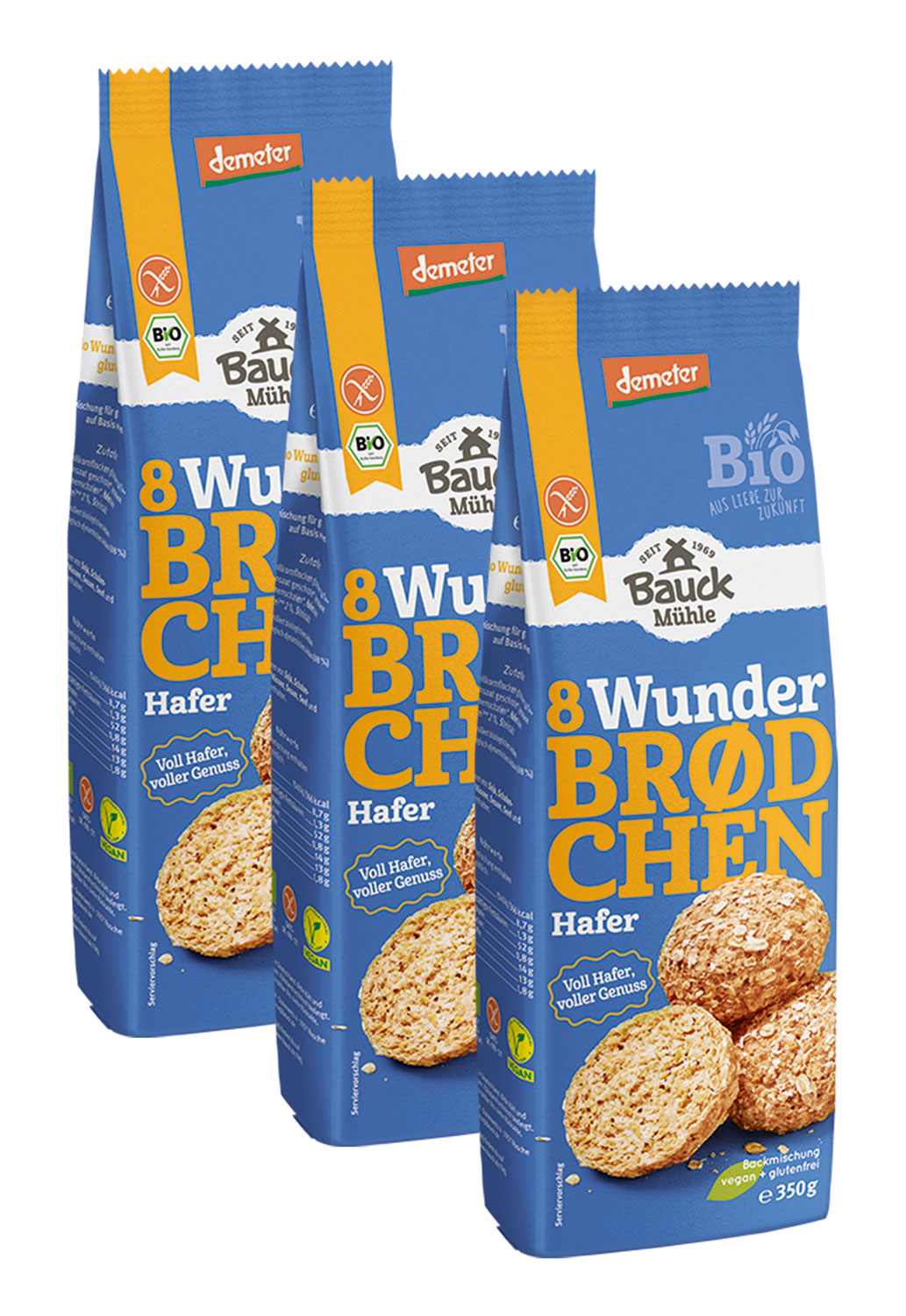 3er-Pack Bauck Mhle Wunderbrdchen Hafer Bio