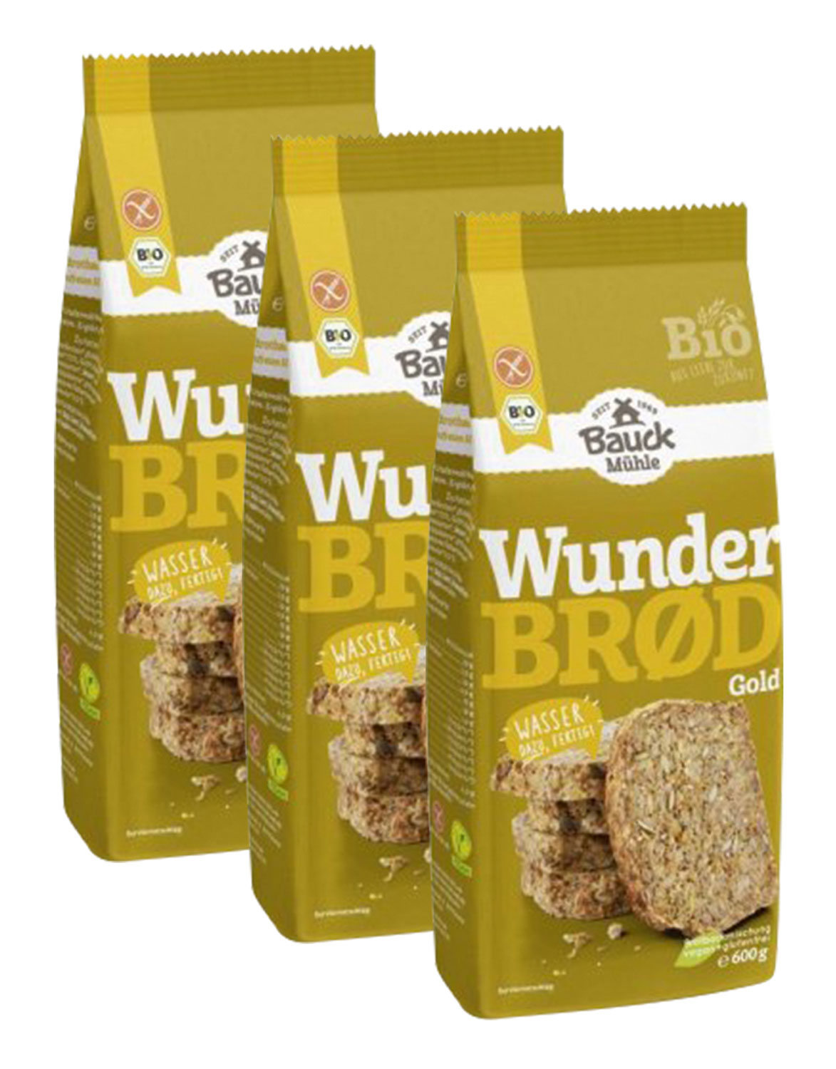 3er-Pack Bauck Mhle Wunderbrd Gold Bio