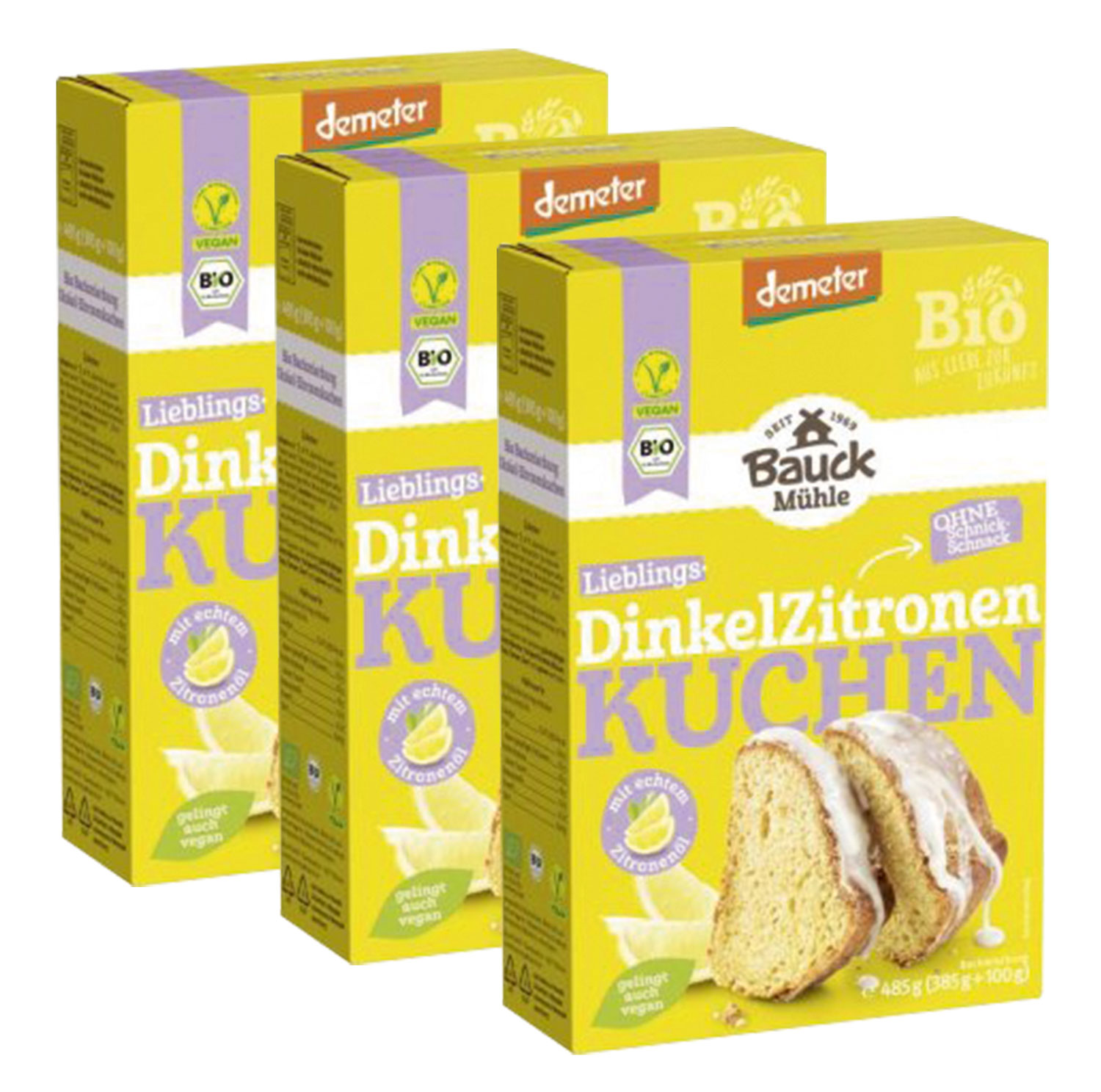 3er-Pack Bauck Mhle Dinkel-Zitronenkuchen Bio