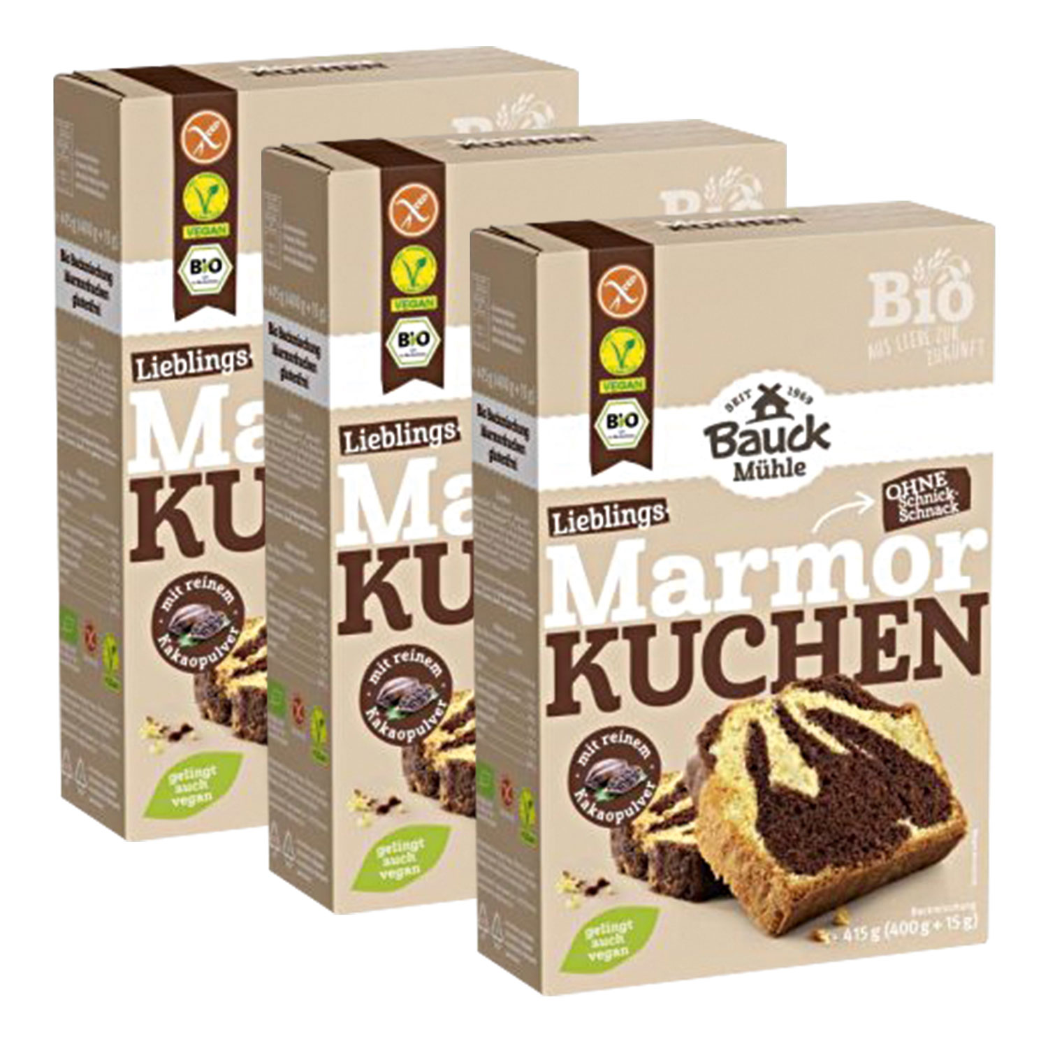  3er-Pack Bauck Mhle Marmorkuchen Bio  