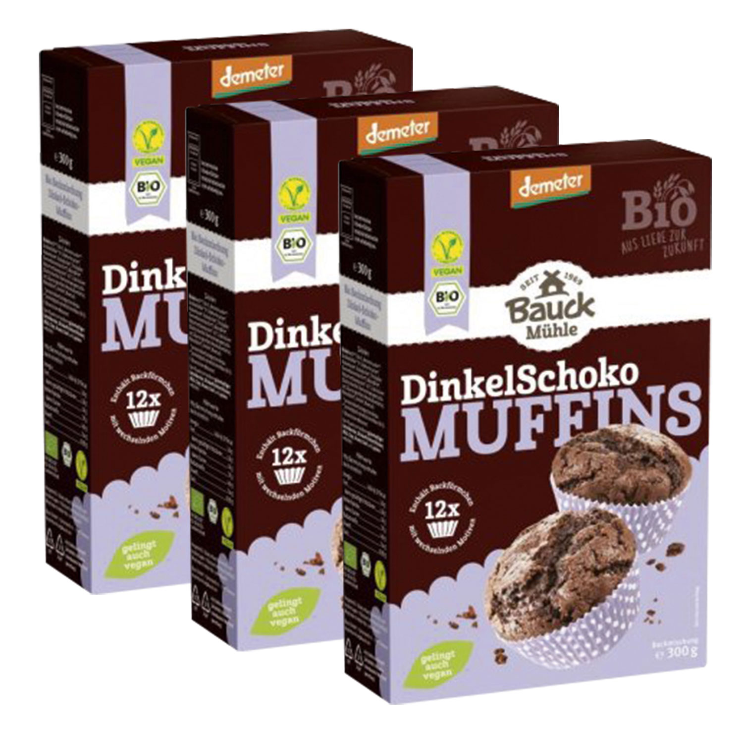  3er-Pack Bauck Mhle Dinkel-Schokomuffins Bio  