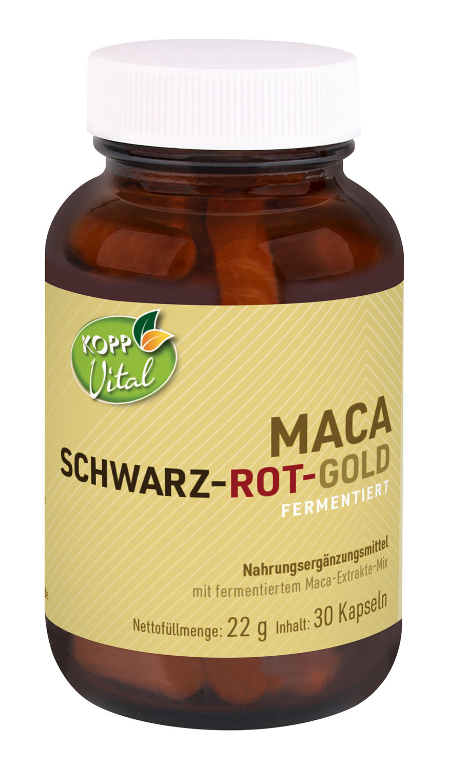Kopp Vital   Maca Schwarz-Rot-Gold fermentiert / 640 mg / 30 Kapseln