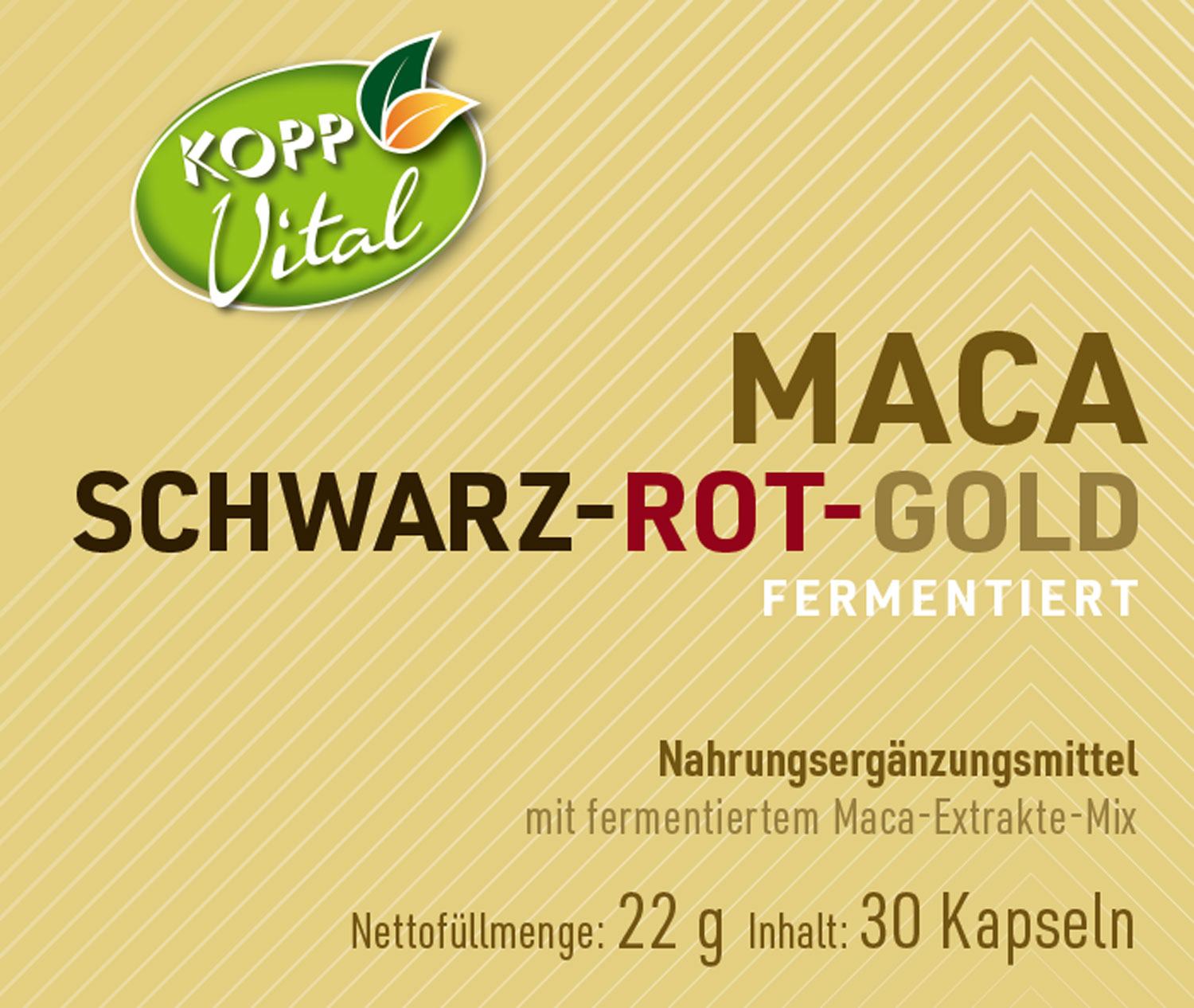Kopp Vital   Maca Schwarz-Rot-Gold fermentiert / 640 mg / 30 Kapseln01
