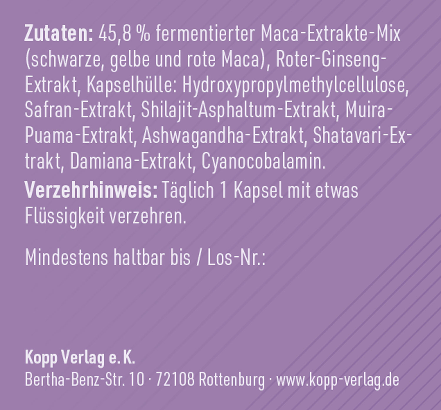 Kopp Vital   Maca fr Frauen fermentiert / 350 mg / 30 Kapseln02