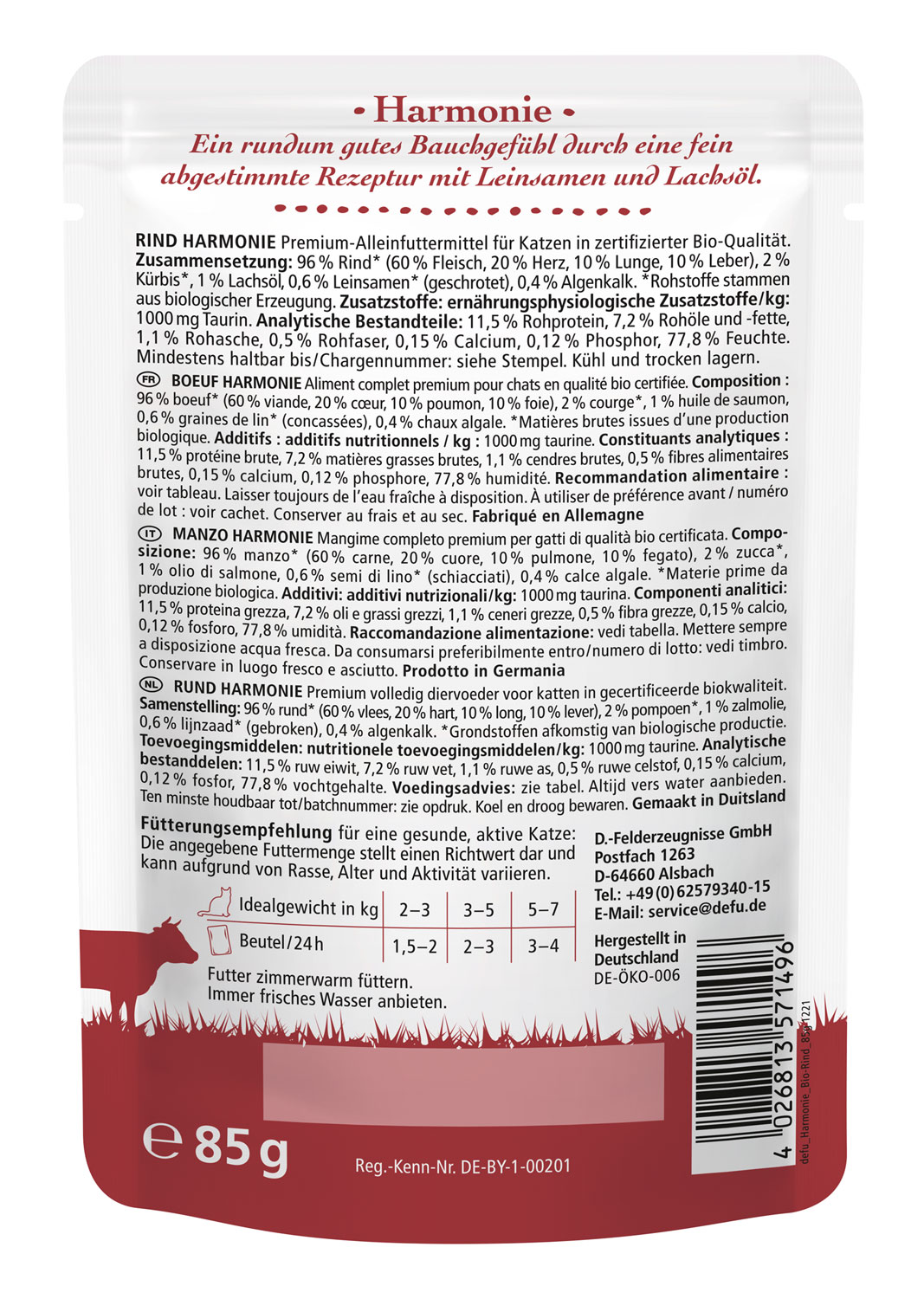 12er-Pack Defu Bio-Rind �Harmonie� f�r Katzen02