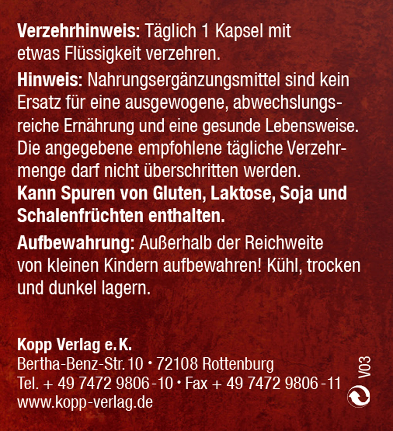 Kopp Vital   NADH hydriert / 20 mg / 120 Kapseln03