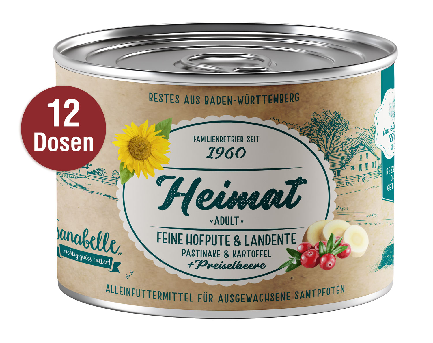 12er-Pack Bosch Heimat Sanabelle Adult feine Hofpute & Landente