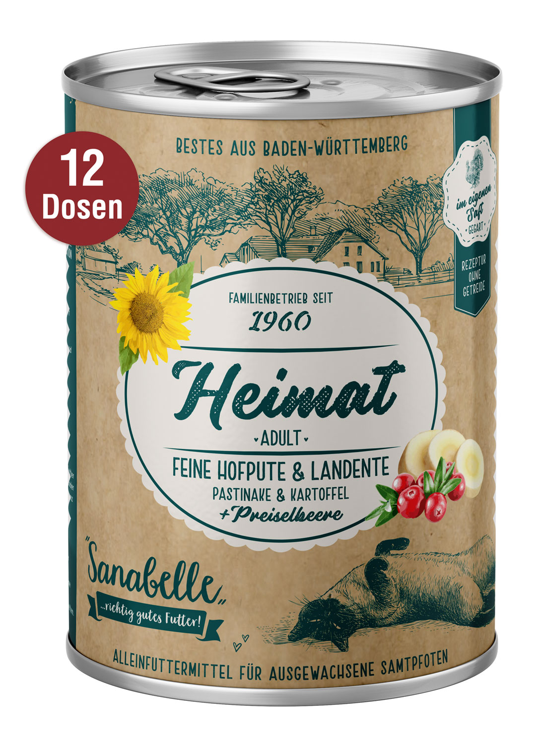 12er-Pack Bosch Heimat Sanabelle Adult feine Hofpute & Landente