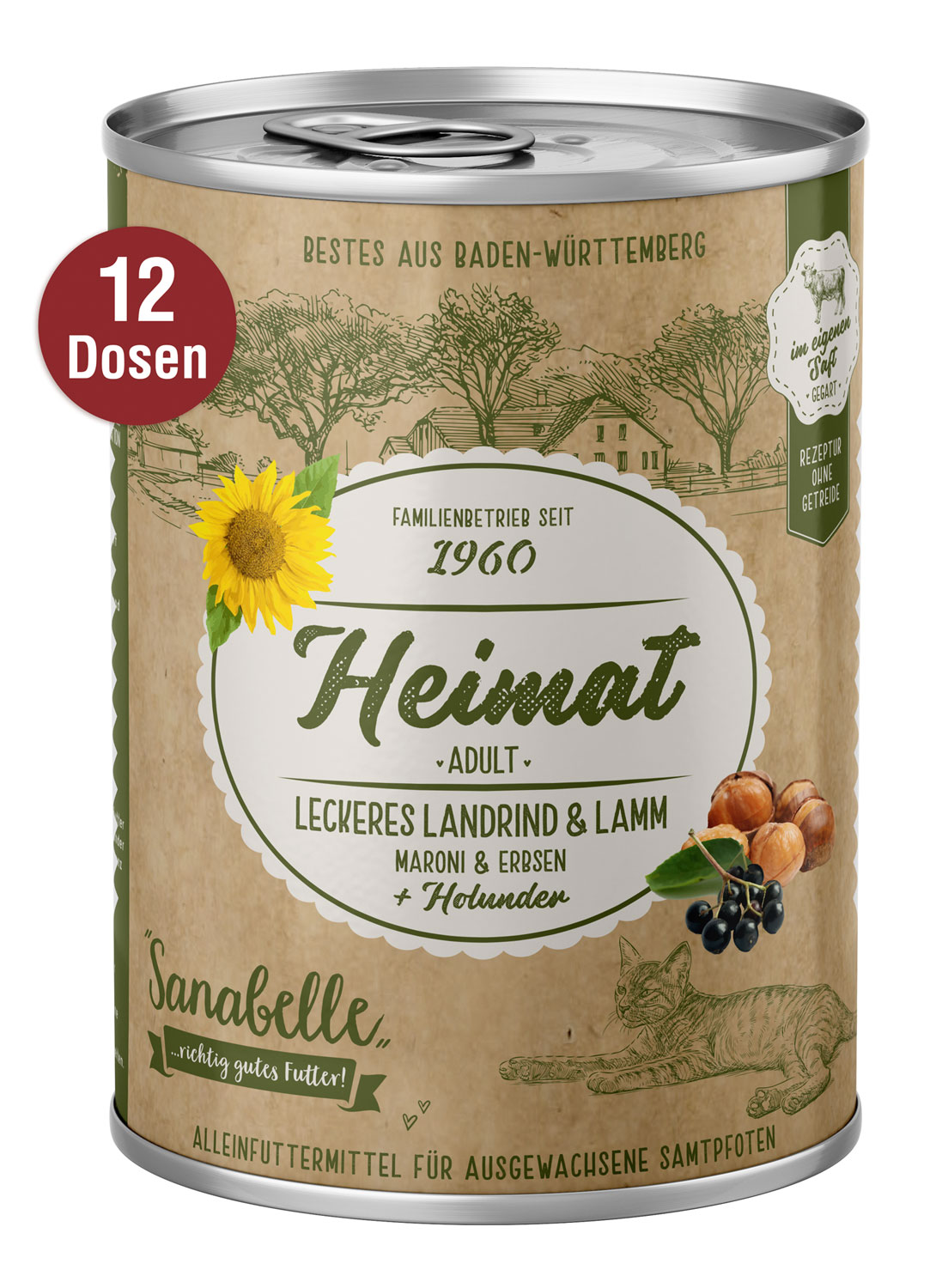 12er-Pack Bosch Heimat Sanabelle Adult Landrind & Lamm