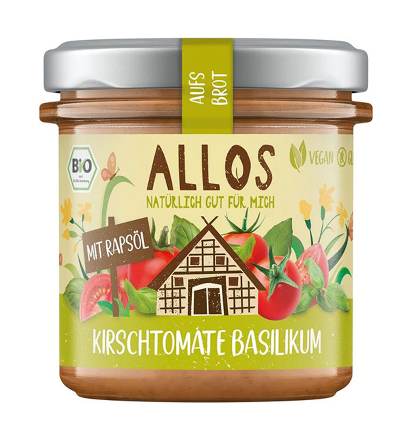 Allos aufs Brot Tomate Basilikum – Bio