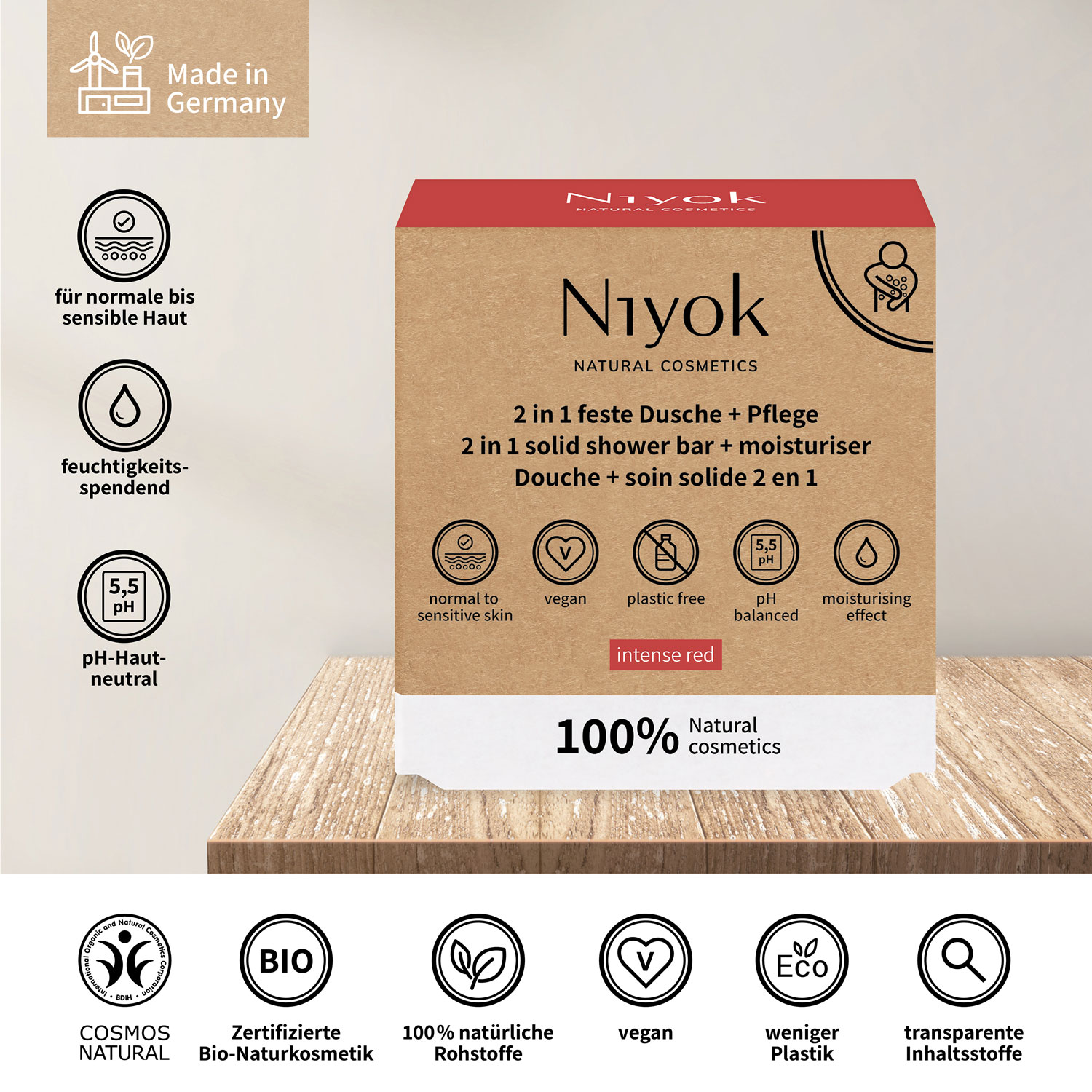  Niyok feste Dusche und Pflege Intense Red - 80g 01