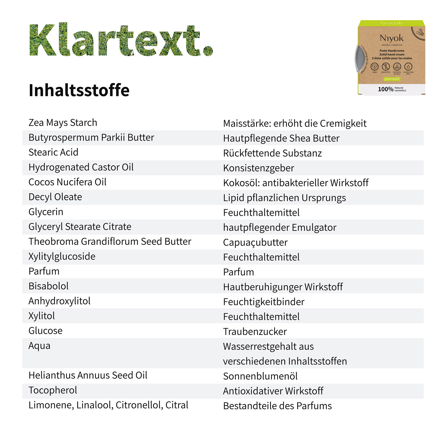  Niyok feste Handcreme Green Touch 03