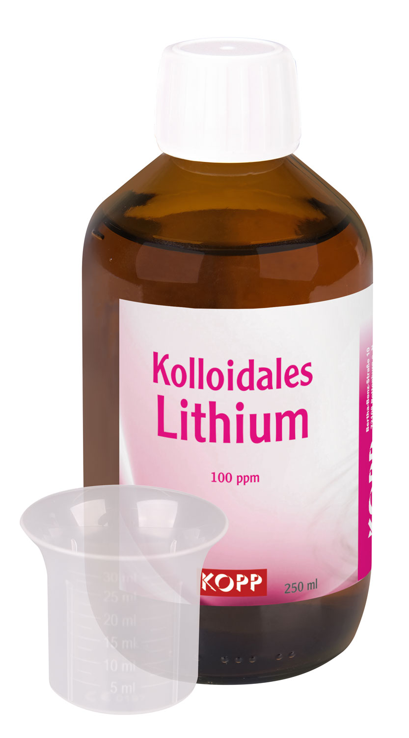 Kolloidales Lithium - Konzentration 100 ppm / 1 mg Lithium je 10 ml / hochrein