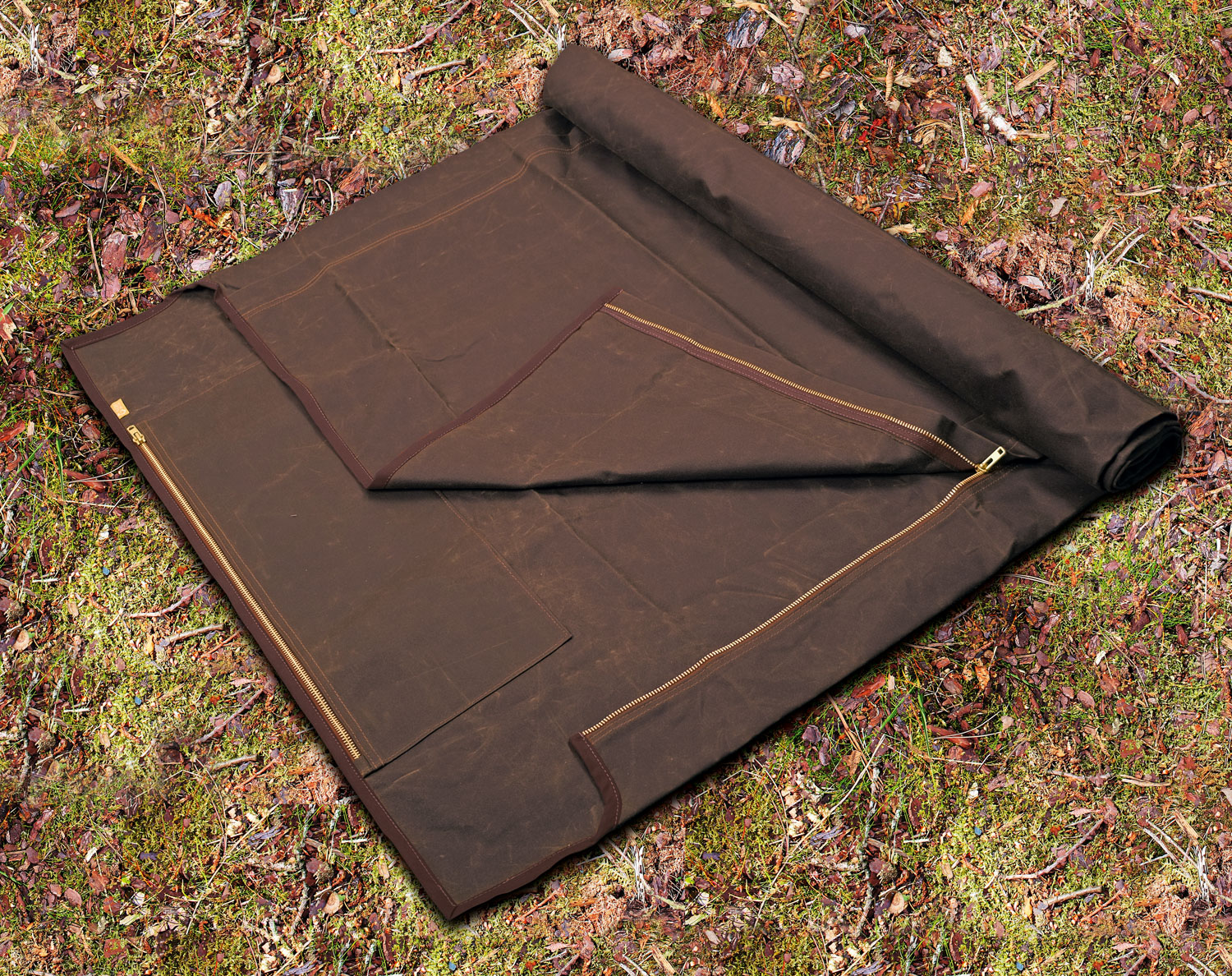 Oilskin Cowboy Bedroll, Mountain Brown02