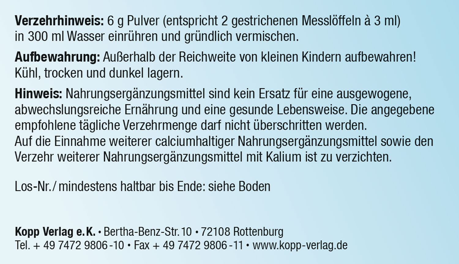 Kopp Vital   Basen Pulver / 300 g02