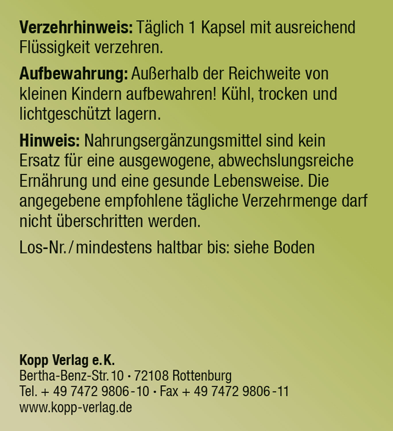 Kopp Vital   Artischocken-Extrakt / 600 mg / 90 Kapseln02