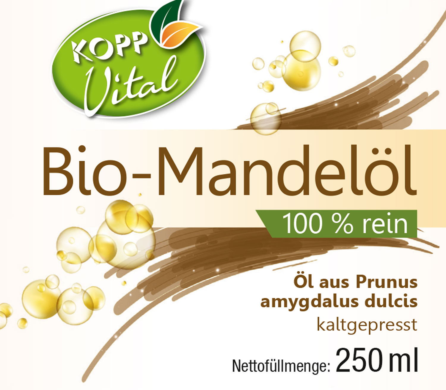 Kopp Vital   Bio-Mandell 100 % rein, 250 ml / Kaltgepresst / nicht komedogen /fr Haut, Haare & Kche / ohne Zustze01