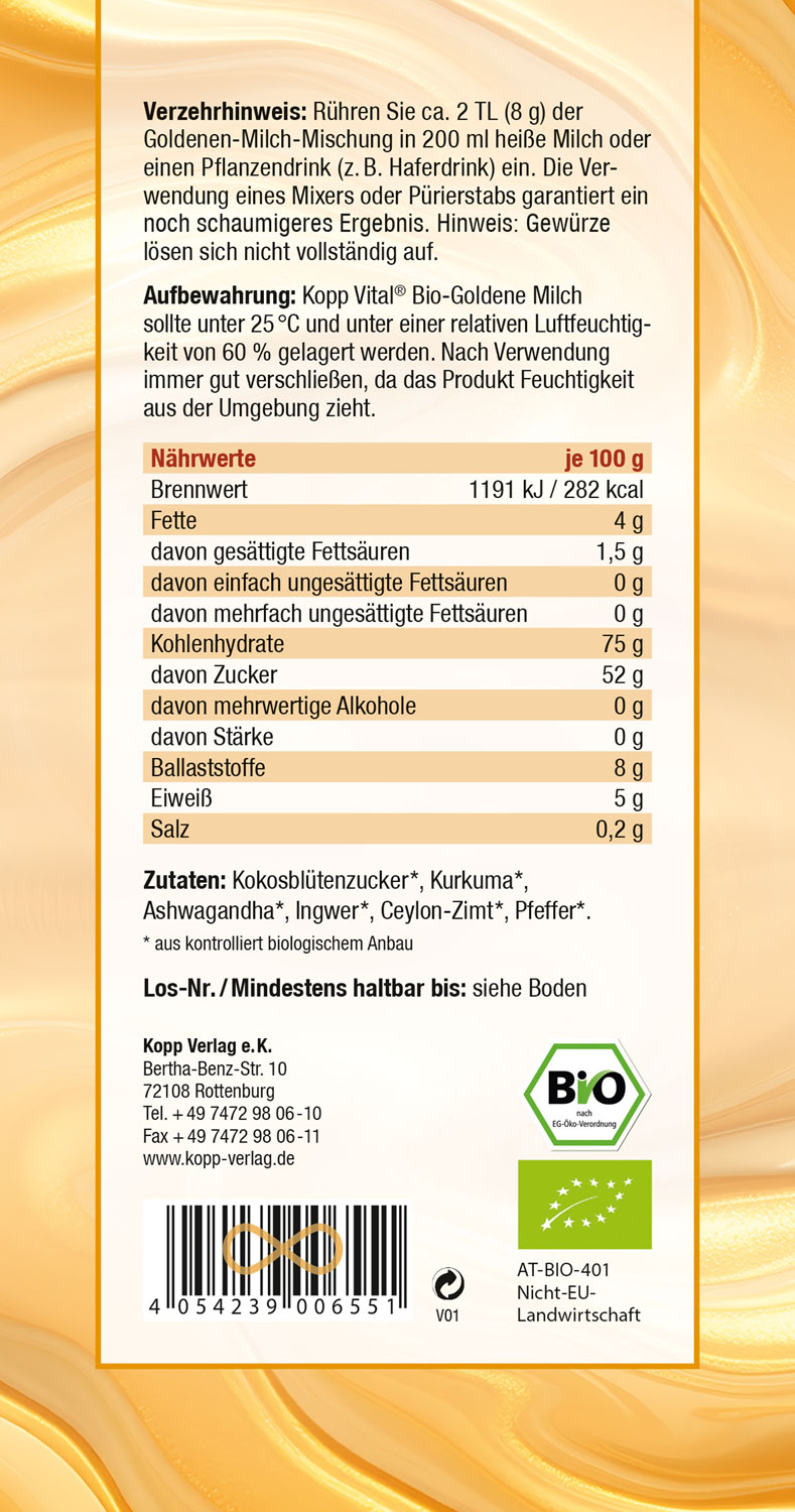 Kopp Vital   Bio-Goldene Milch Pulver / 400 g02