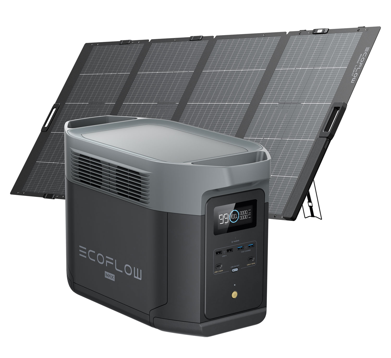 EcoFlow DELTA 2 Max Powerstation 2048 Wh mit Solarpanel 400 W