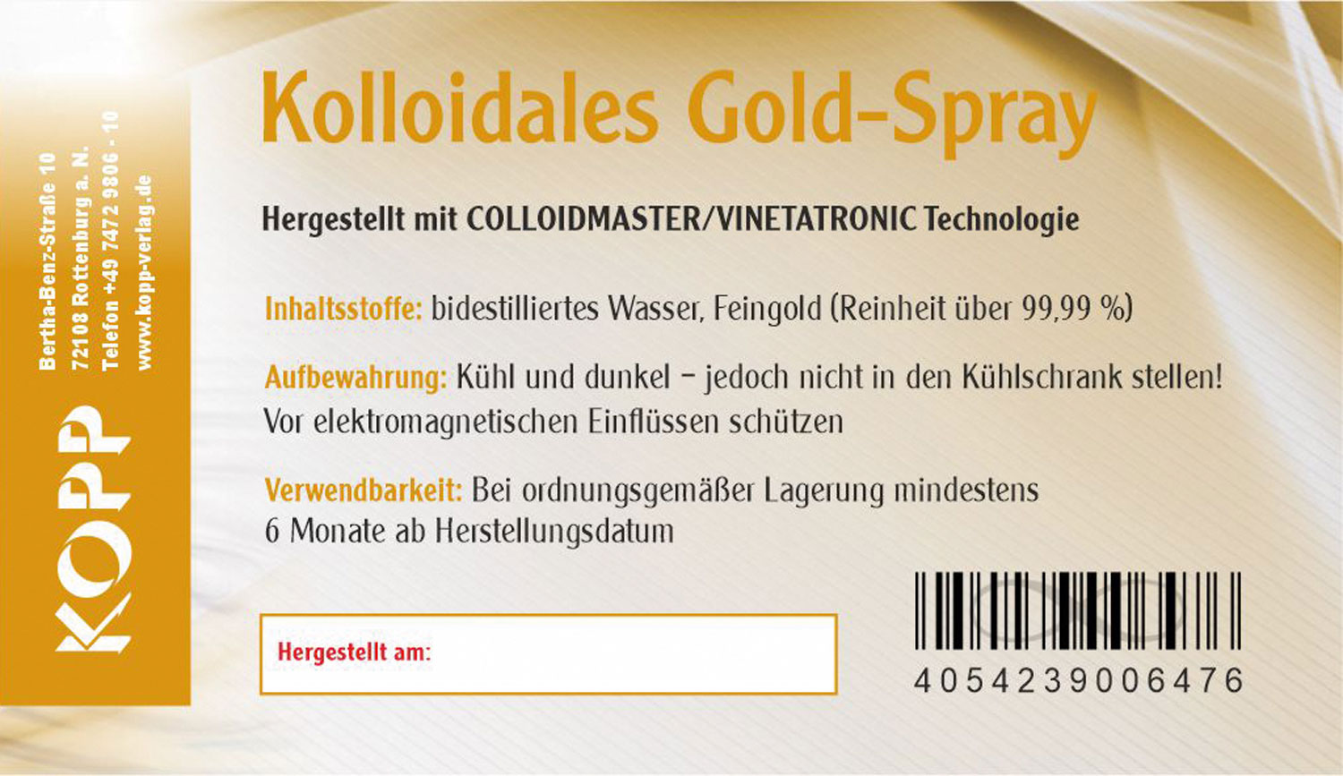 Kolloidales Gold - Konzentration 10 ppm 250 ml Flasche plus 100 ml Sprhflasche 04