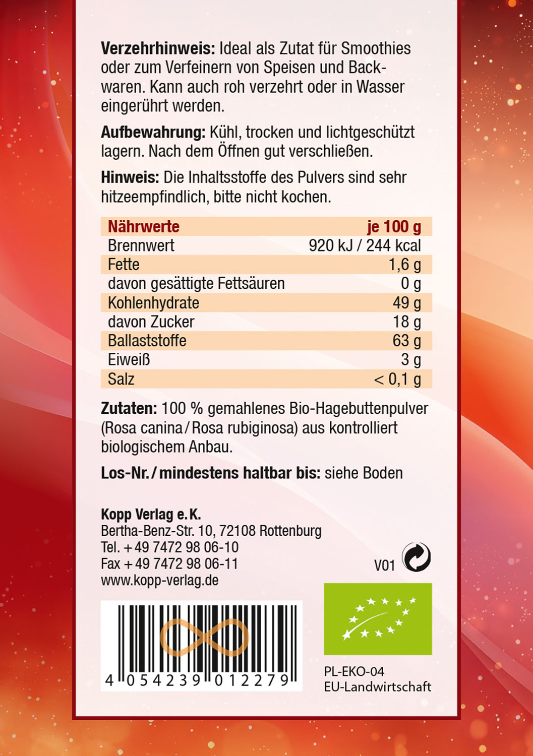  Kopp Vital   Bio-Hagebutten-Pulver / 400 g 03